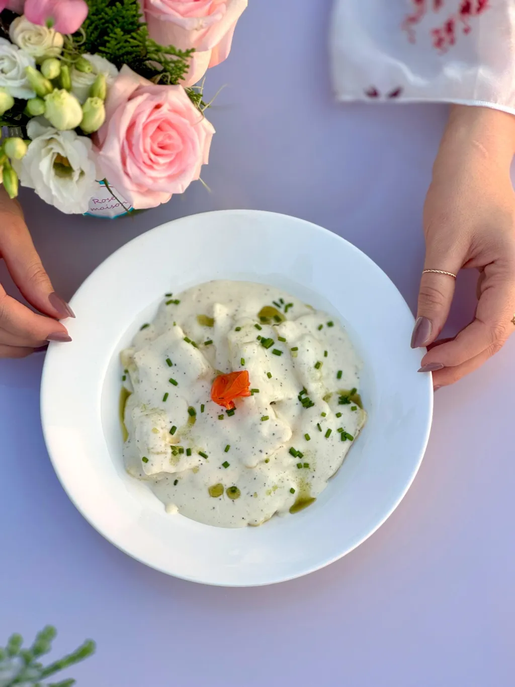 معكرونة رافيولي سبانخ وجبنة