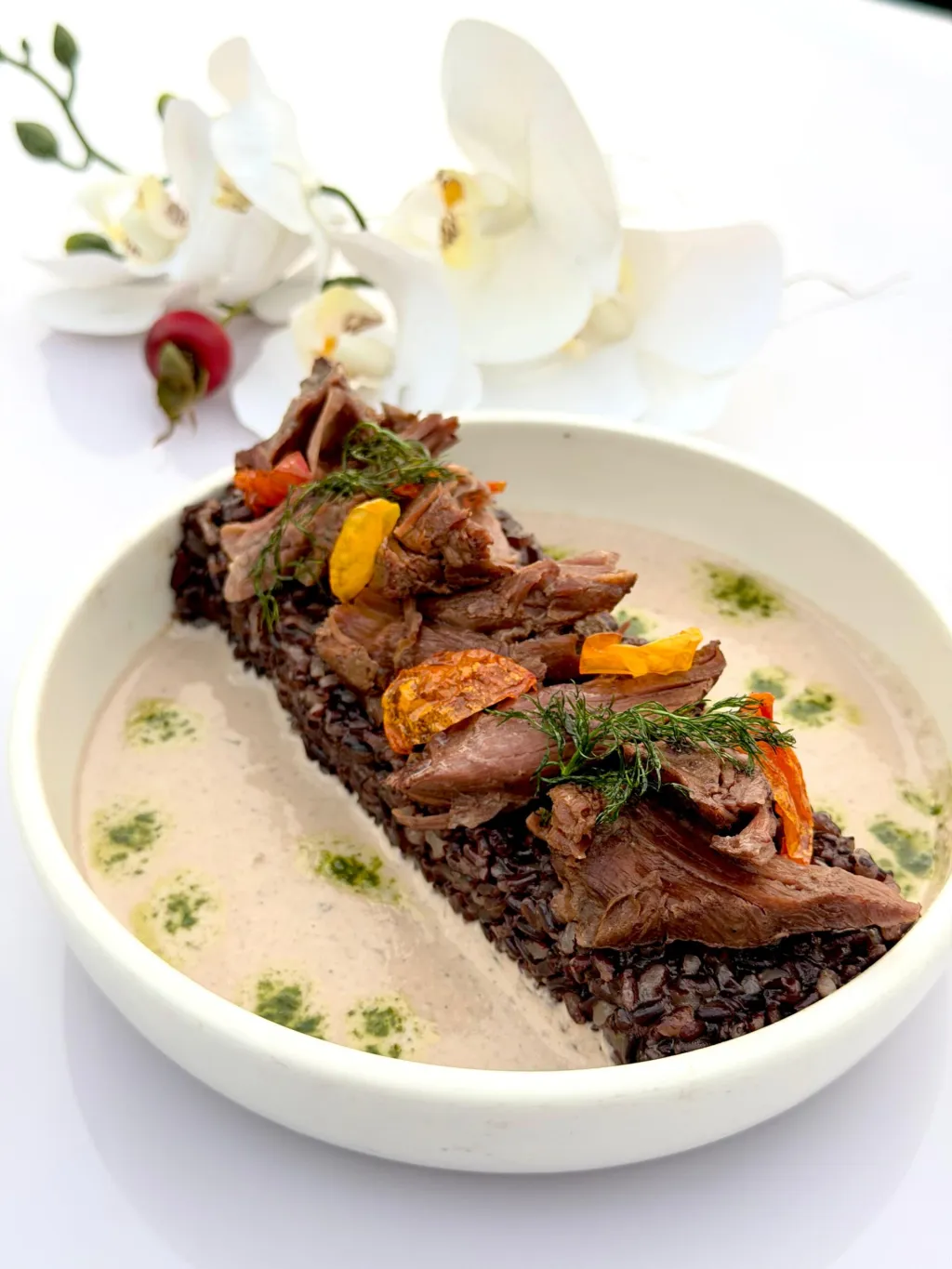 رز أسود إيطالي مع لحم مدخن